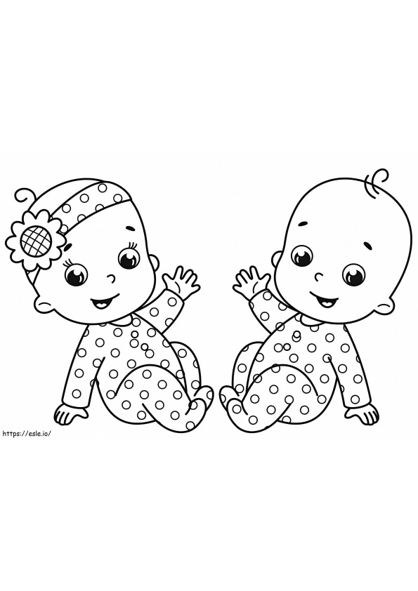 Doi Bebeluși de colorat