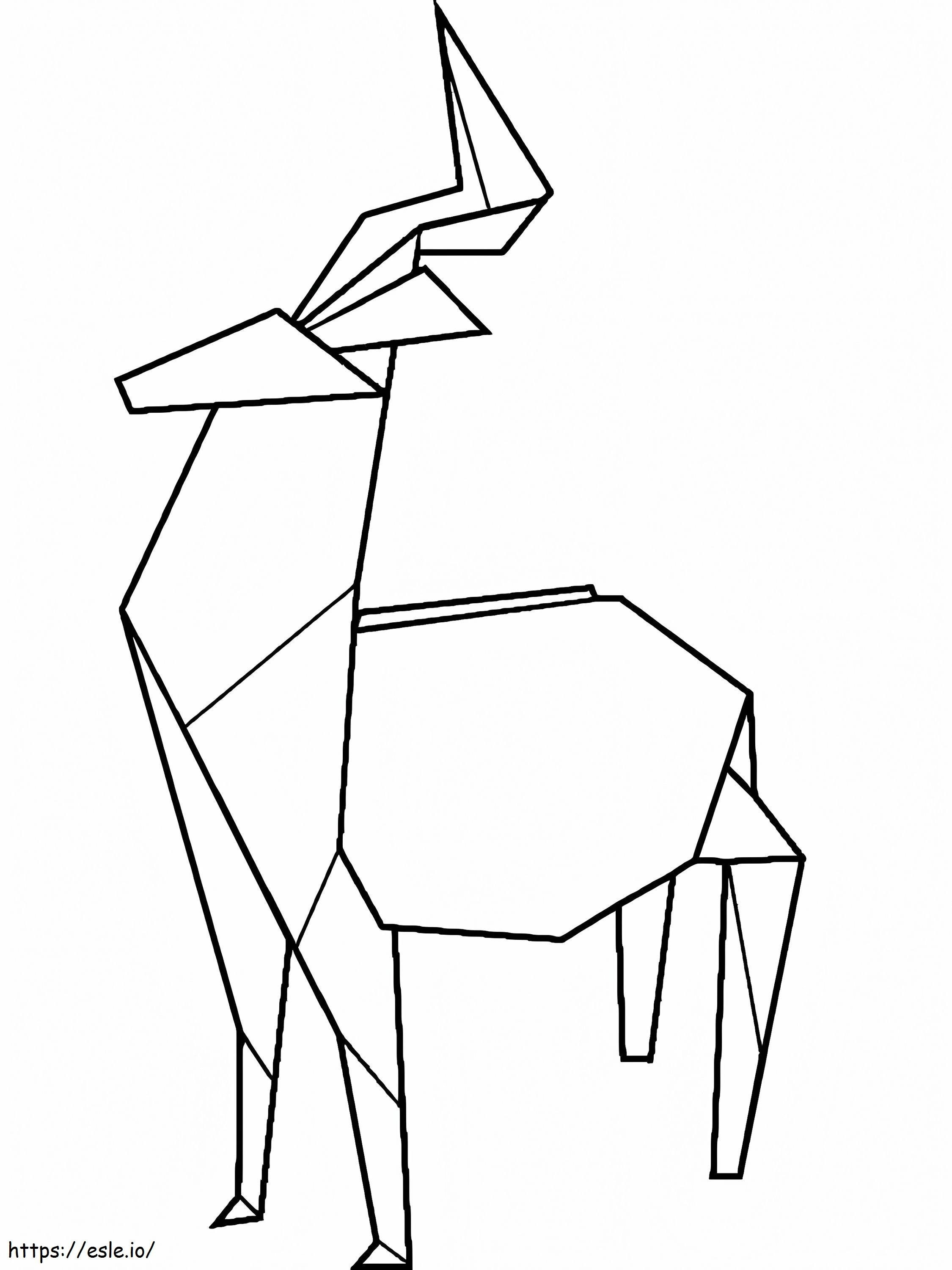 Coloriage Cerf Origami à imprimer dessin