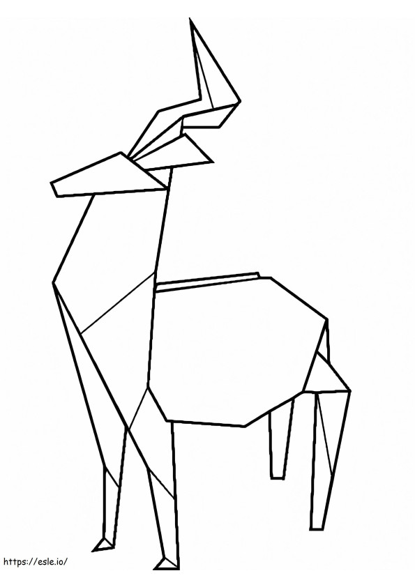 Deer Origami värityskuva