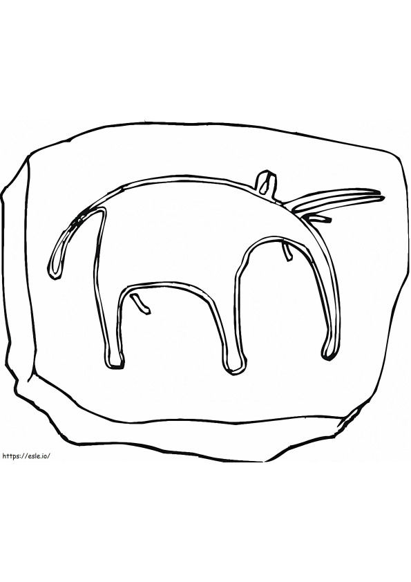 Petroglifo de mamut para colorear