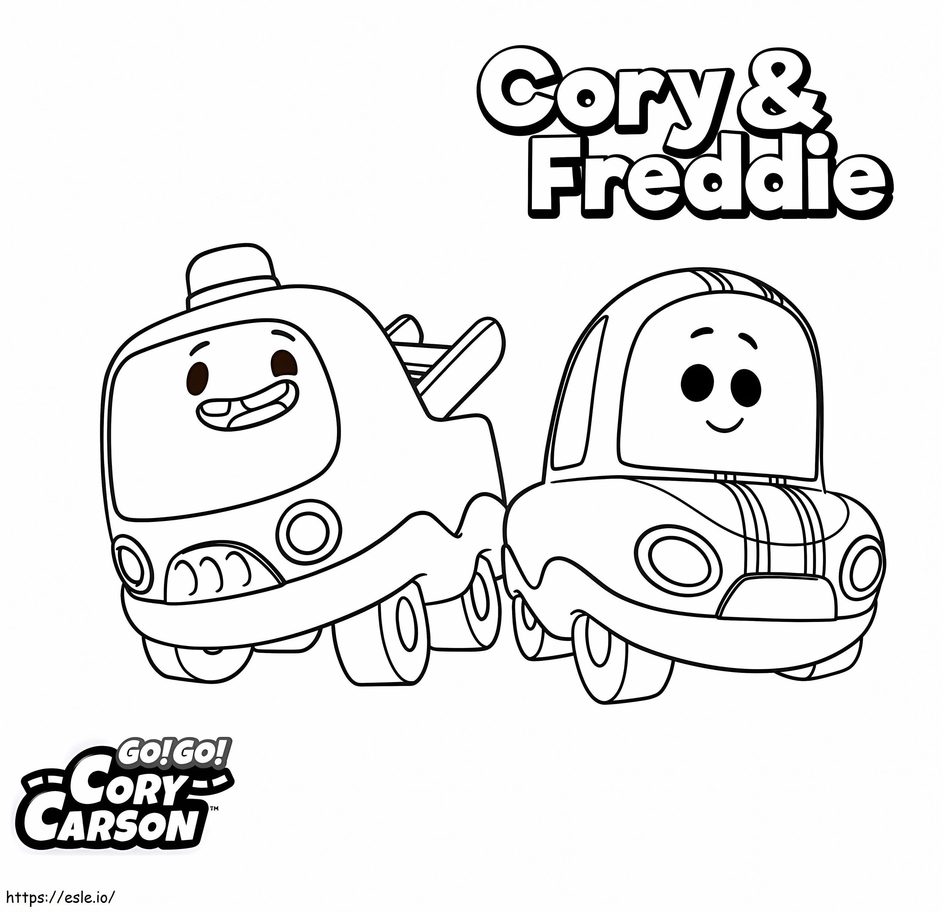 Cory en Freddie van Go Go Cory Carson kleurplaat kleurplaat