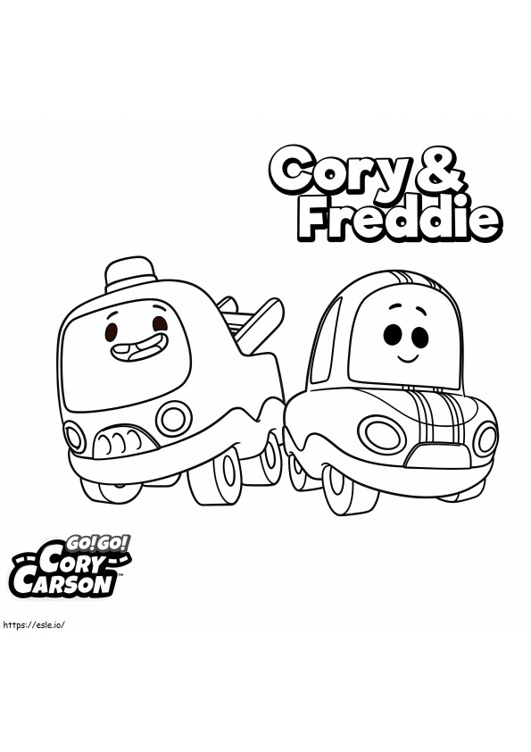 Cory și Freddie de la Go Go Cory Carson de colorat
