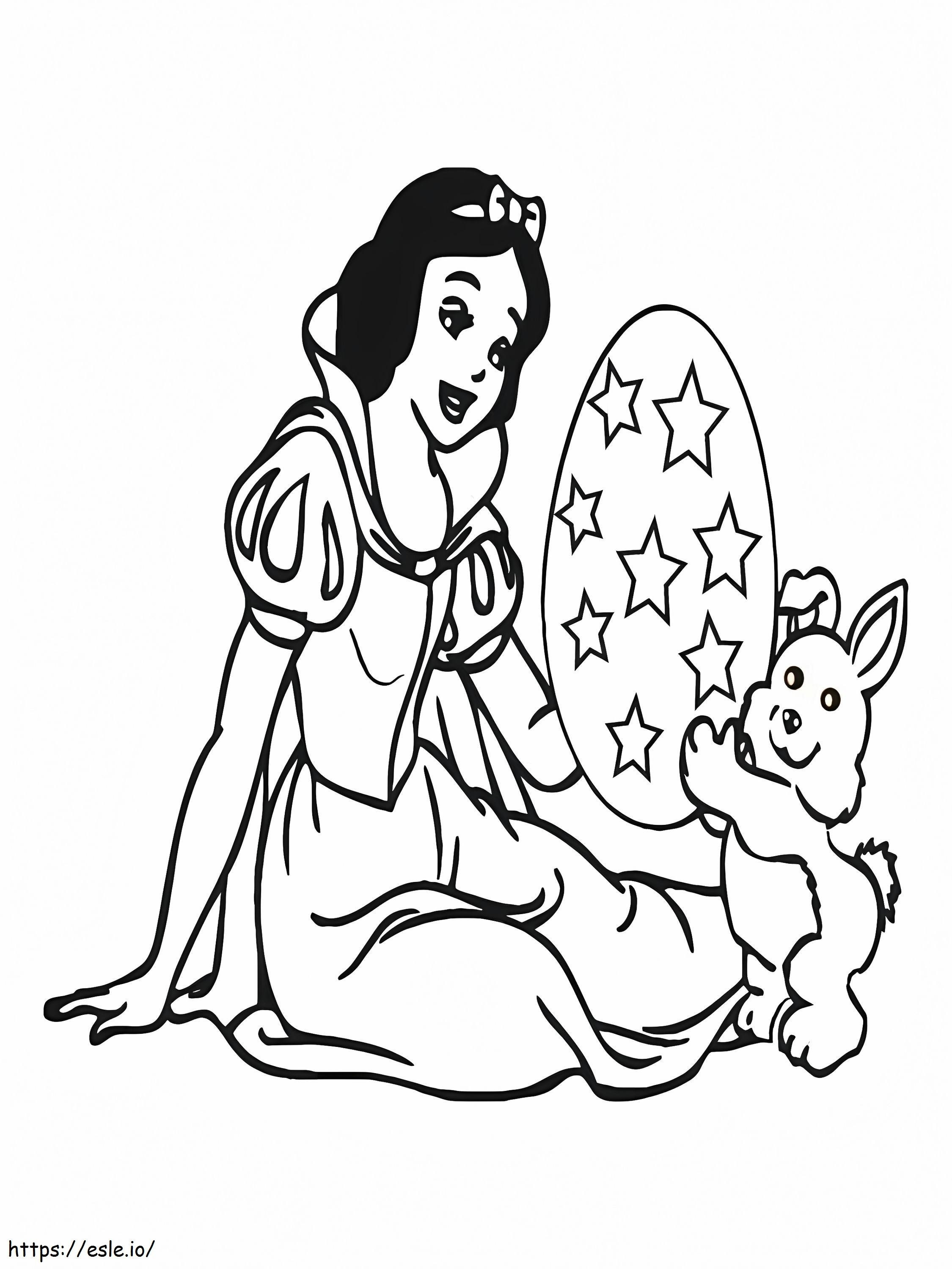 Snow White And Easter Bunny coloring page