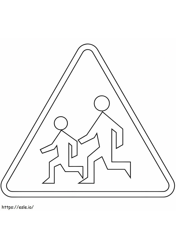 Road Safety Cross Sign coloring page