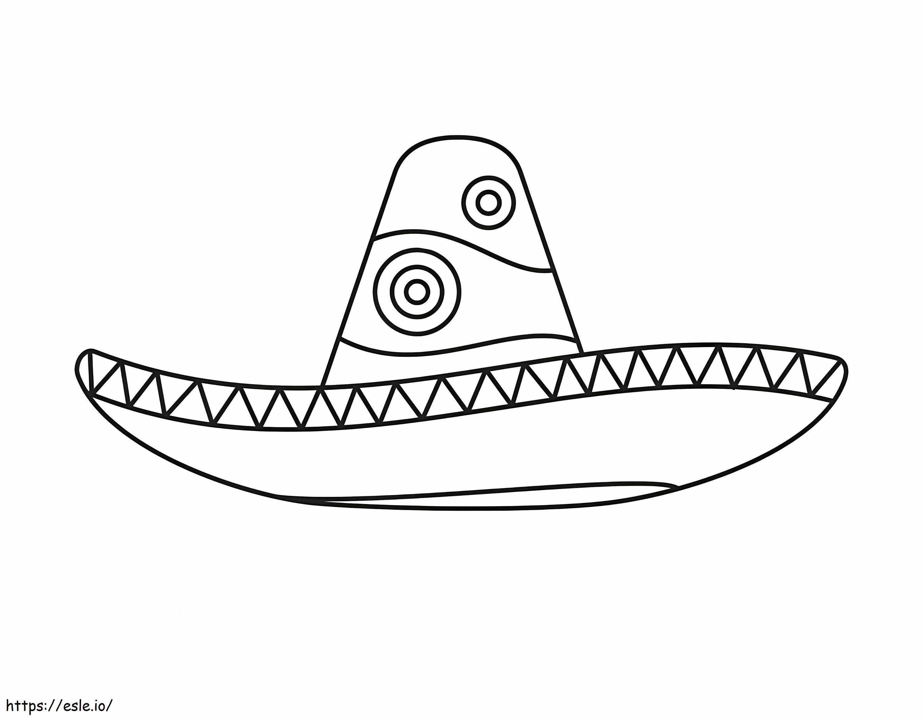 Bel sombrero messicano da colorare