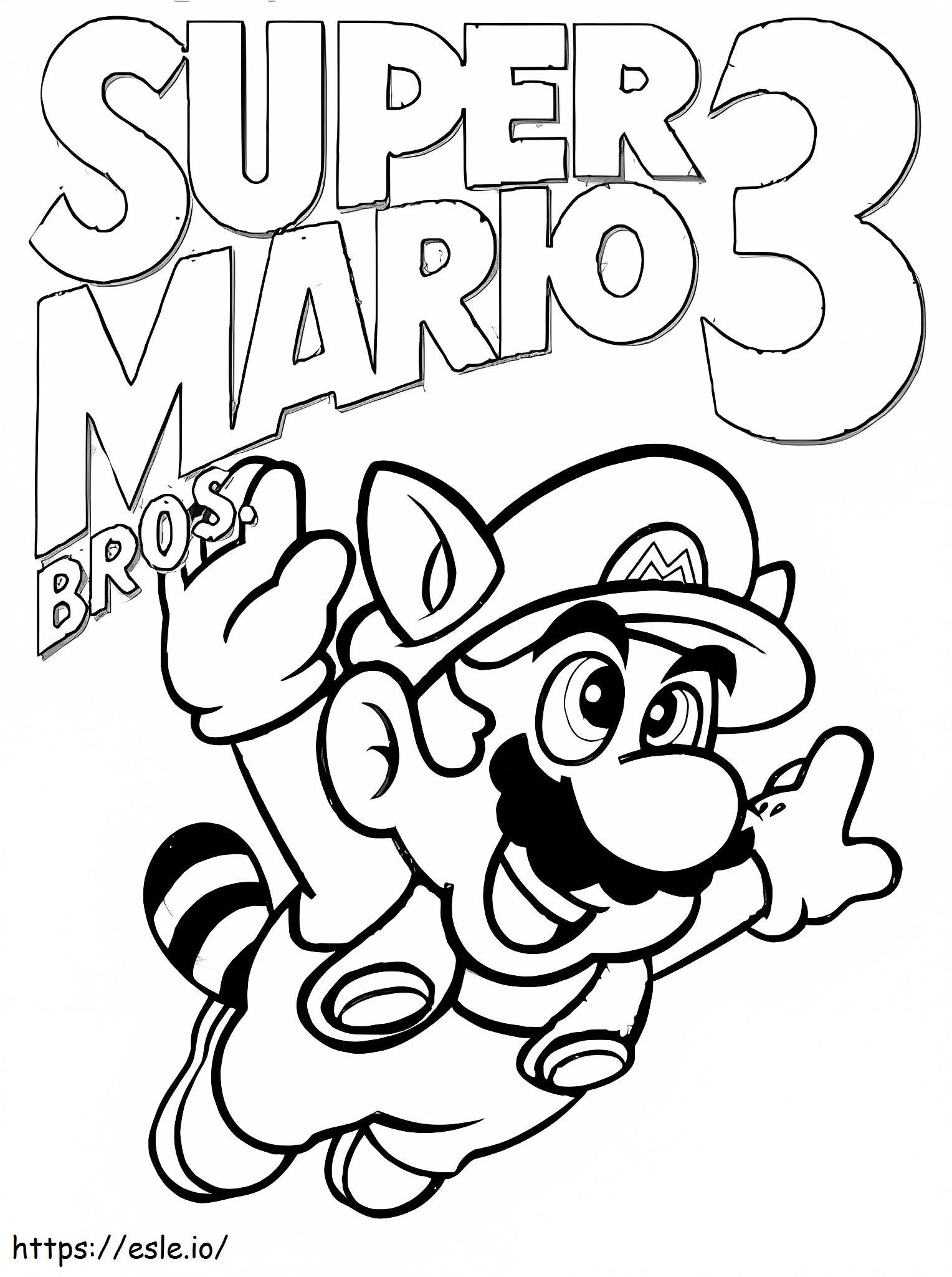 Coloriage Souper Mario 3 à imprimer dessin