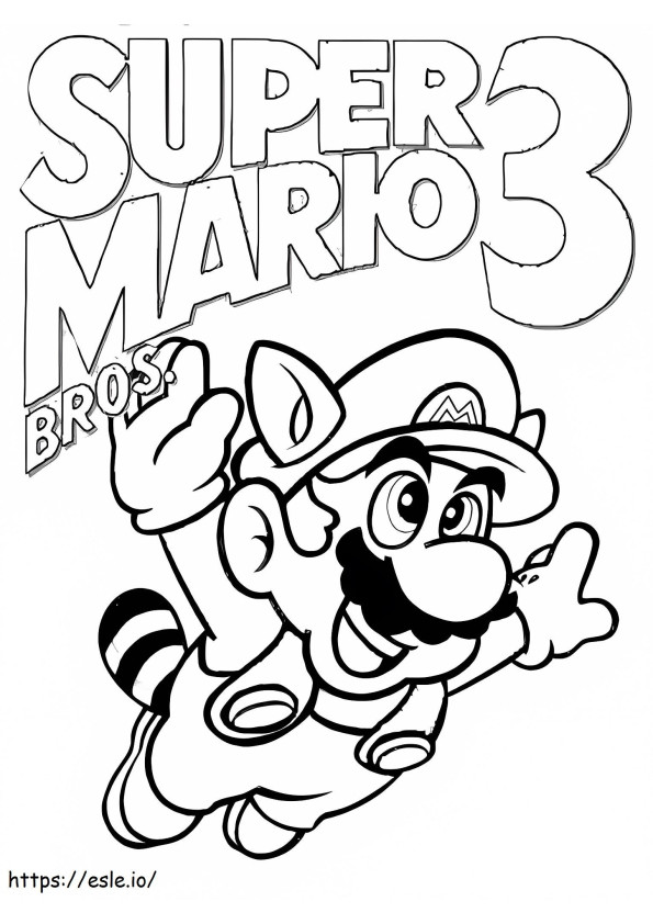 Supser Mario 3 coloring page