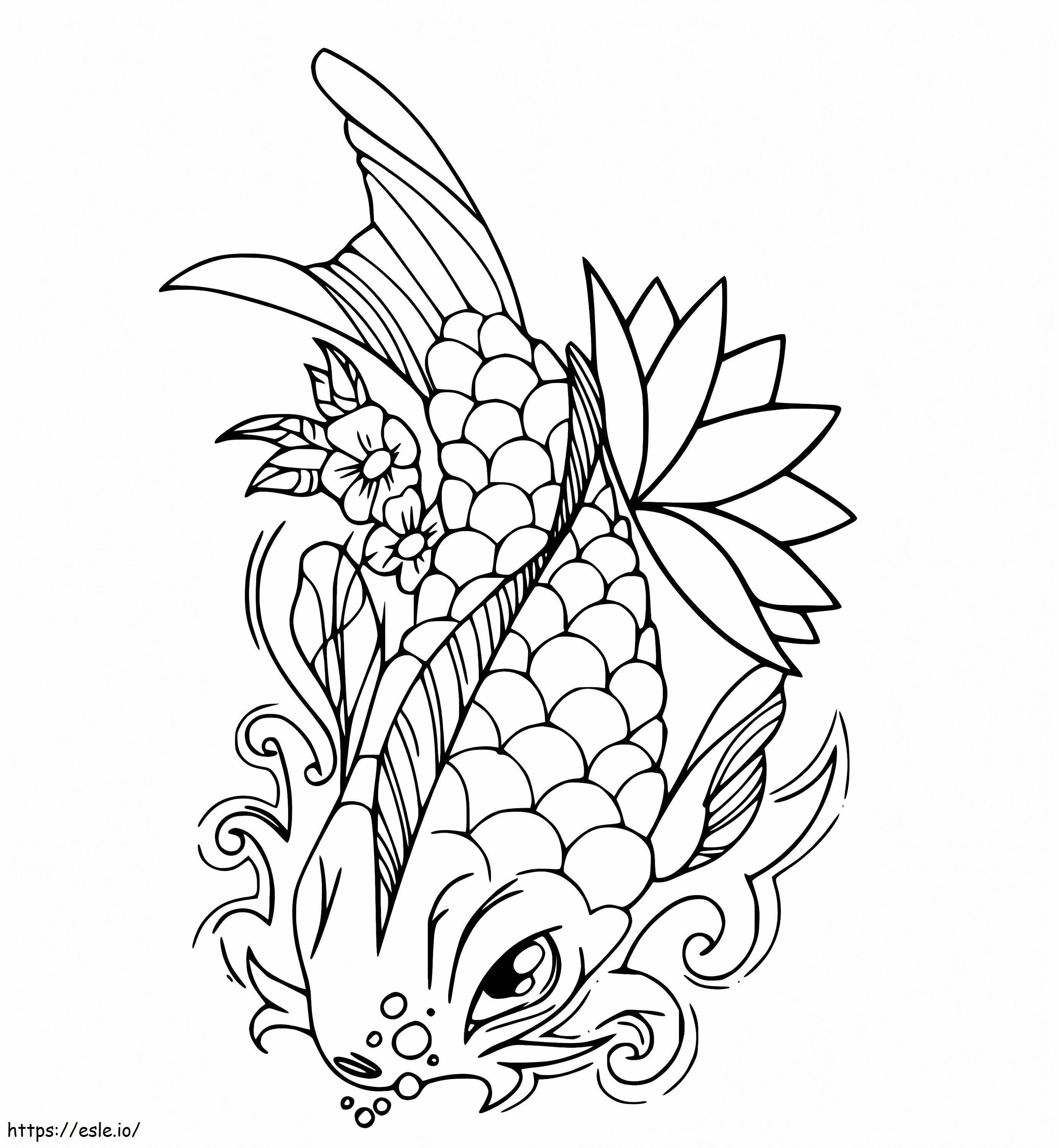 Lovely Carp coloring page