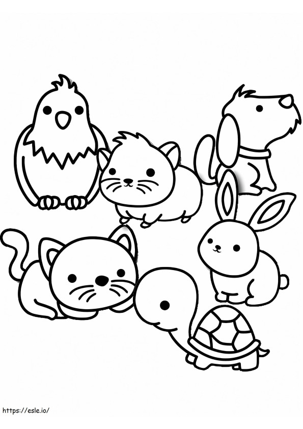 Adorable Pets coloring page