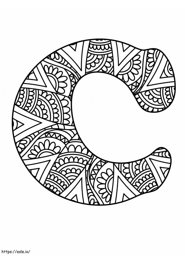 Letra C Mandala Alfabeto para colorear