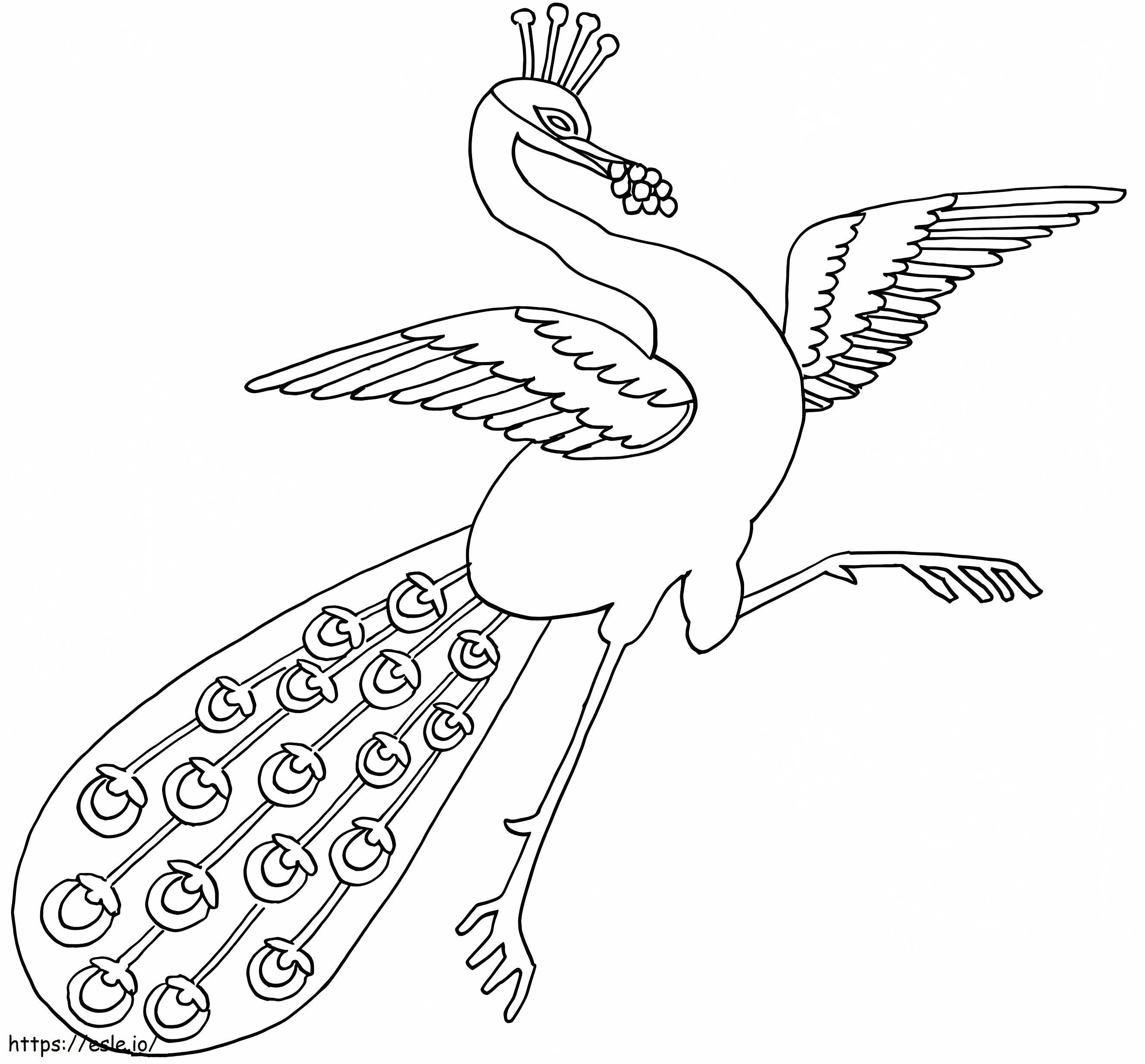 Peacock Dancing A4 coloring page