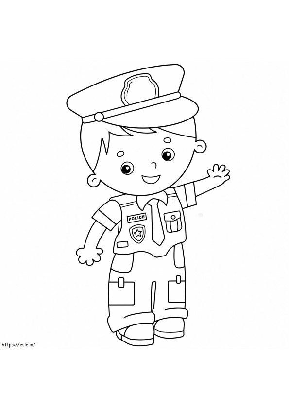 Funny Police Boy coloring page