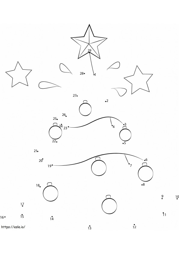 Weihnachtsbaum Punkt-zu-Punkt kostenlos ausmalbilder