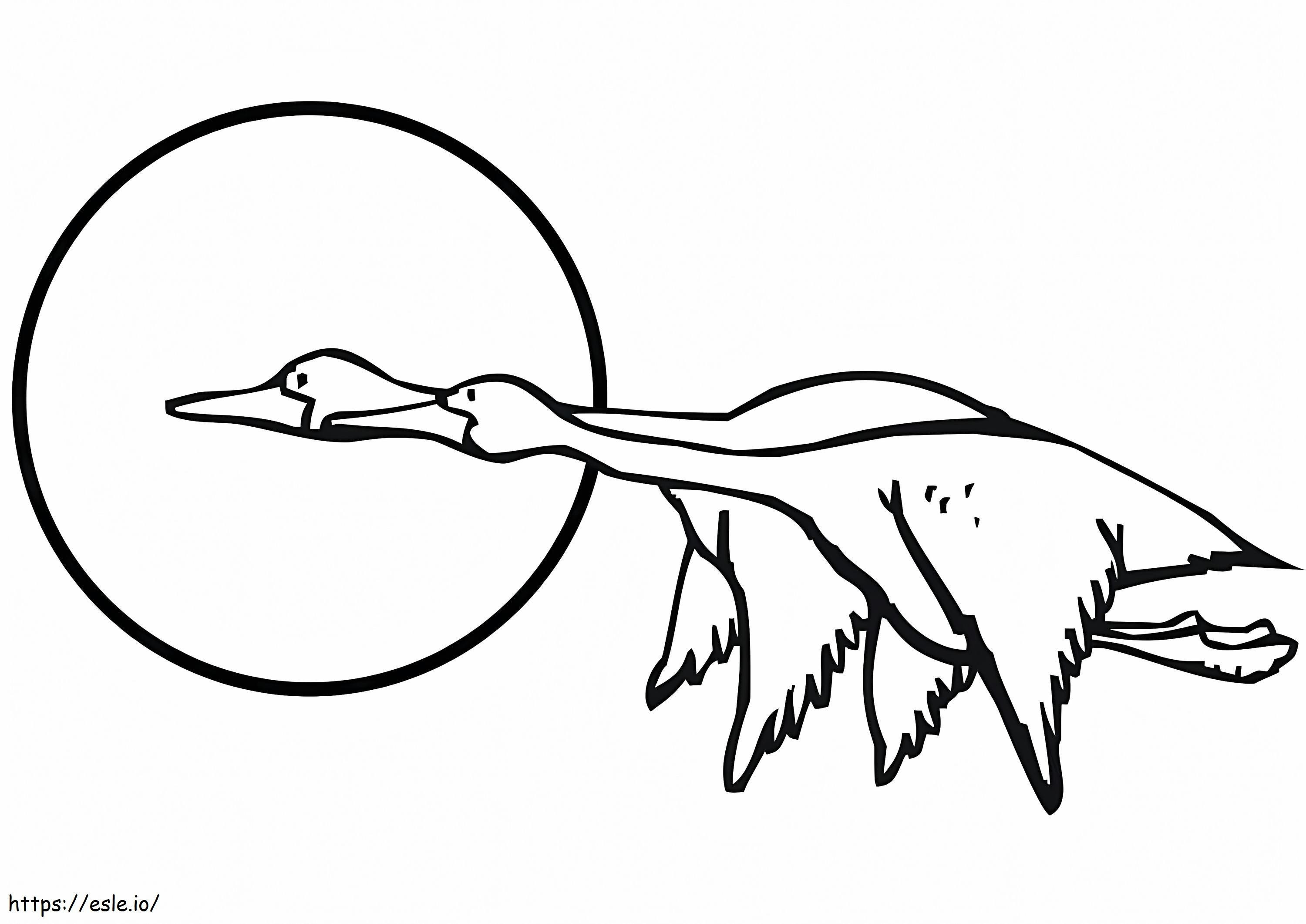 Geese Flying coloring page
