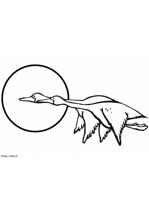 Geese Flying coloring page