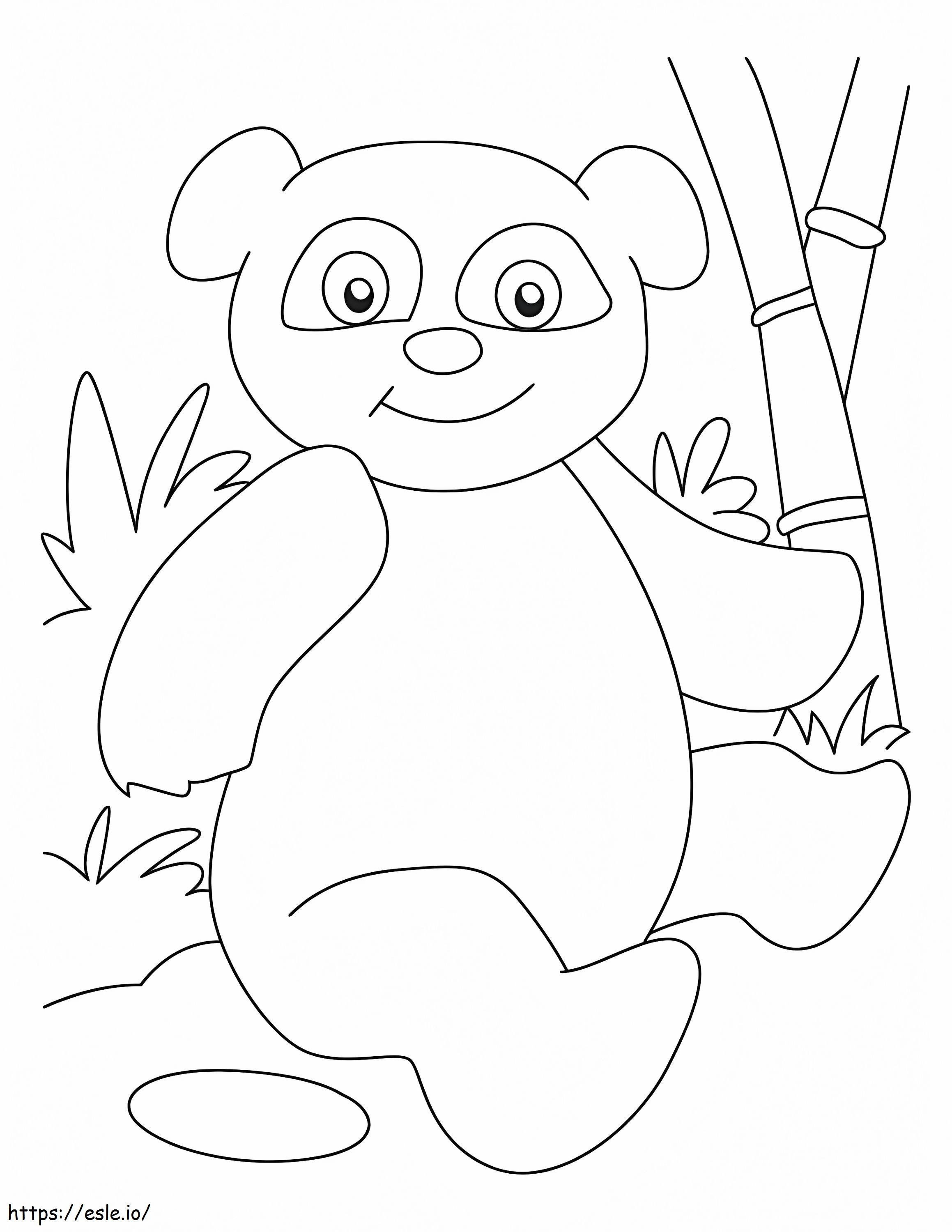 panda feliz para colorir
