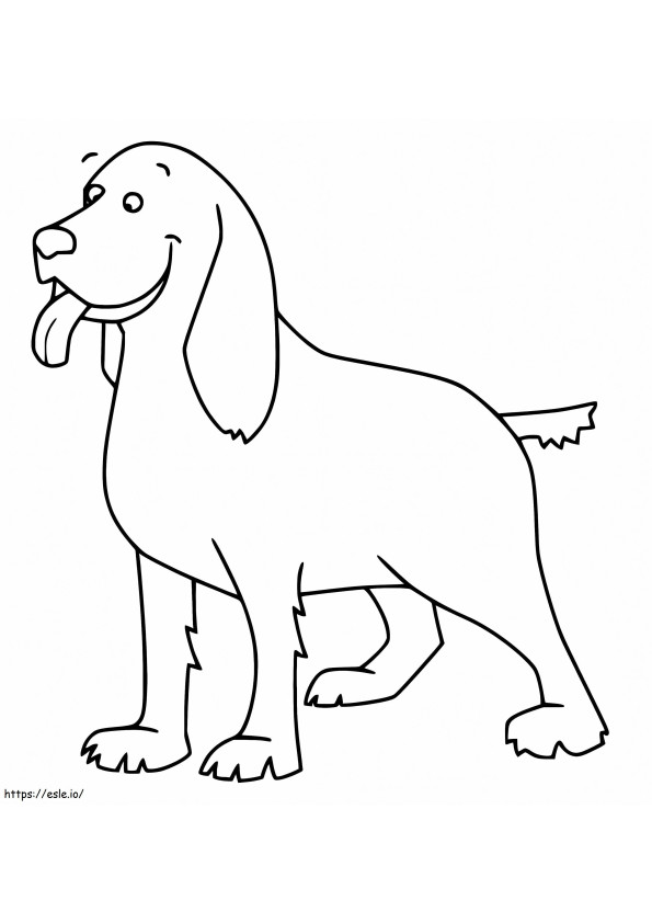 Perro beagle feliz para colorear