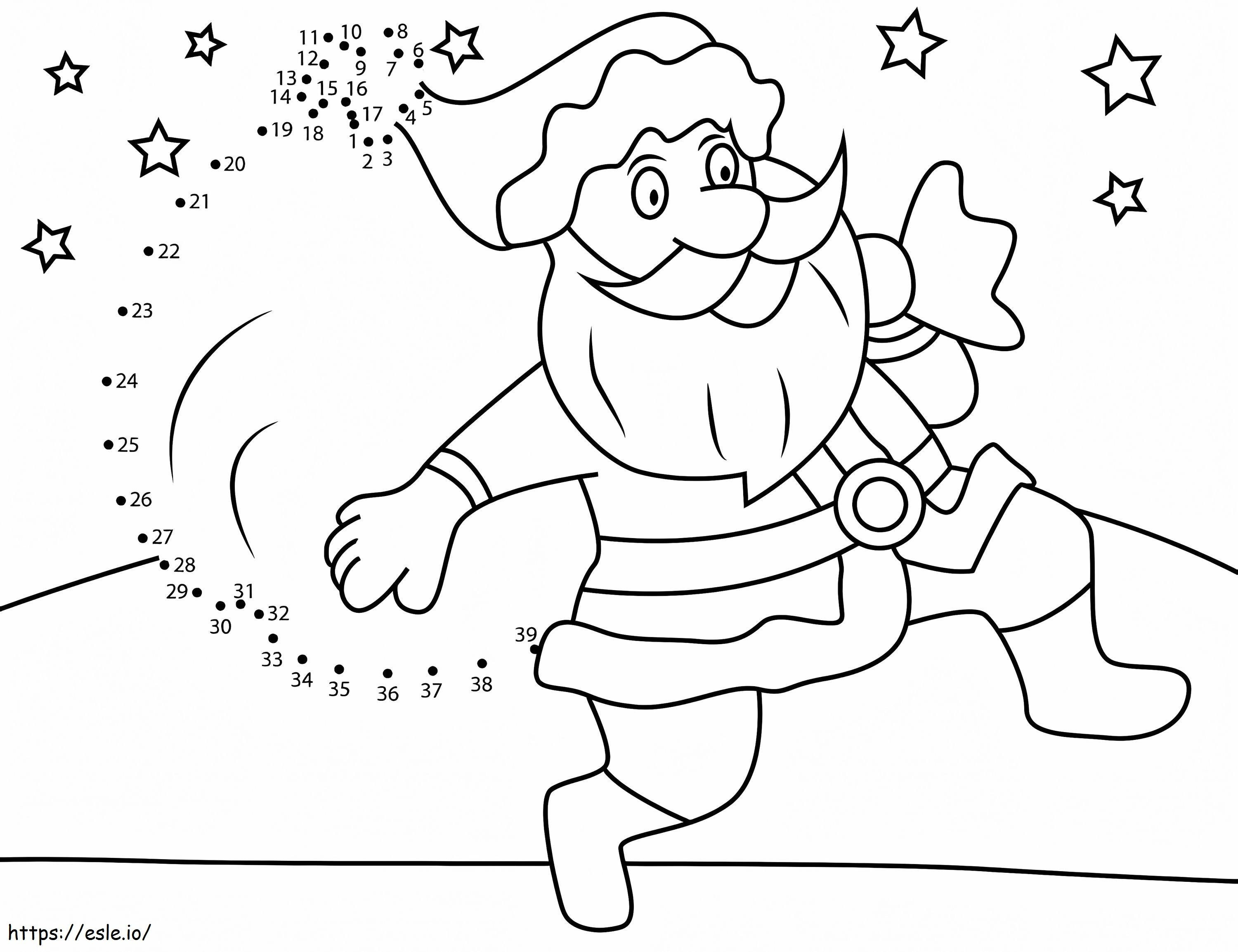 Santa With Bag Connect The Dots coloring page