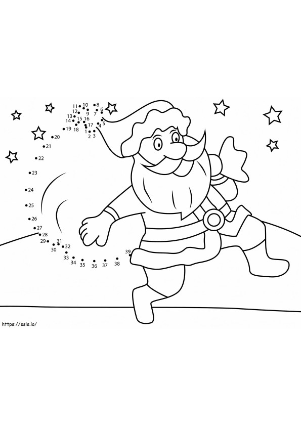 Santa With Bag Connect The Dots coloring page