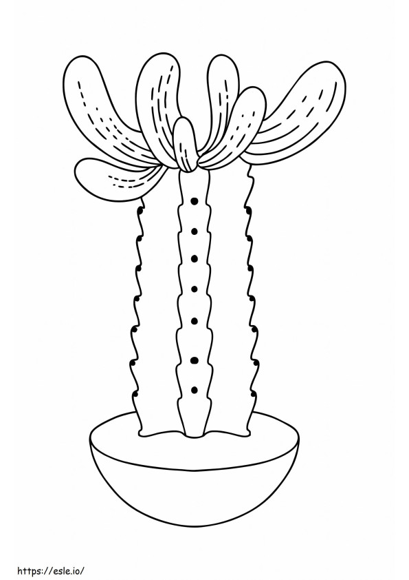 Impresionante cactus en maceta para colorear