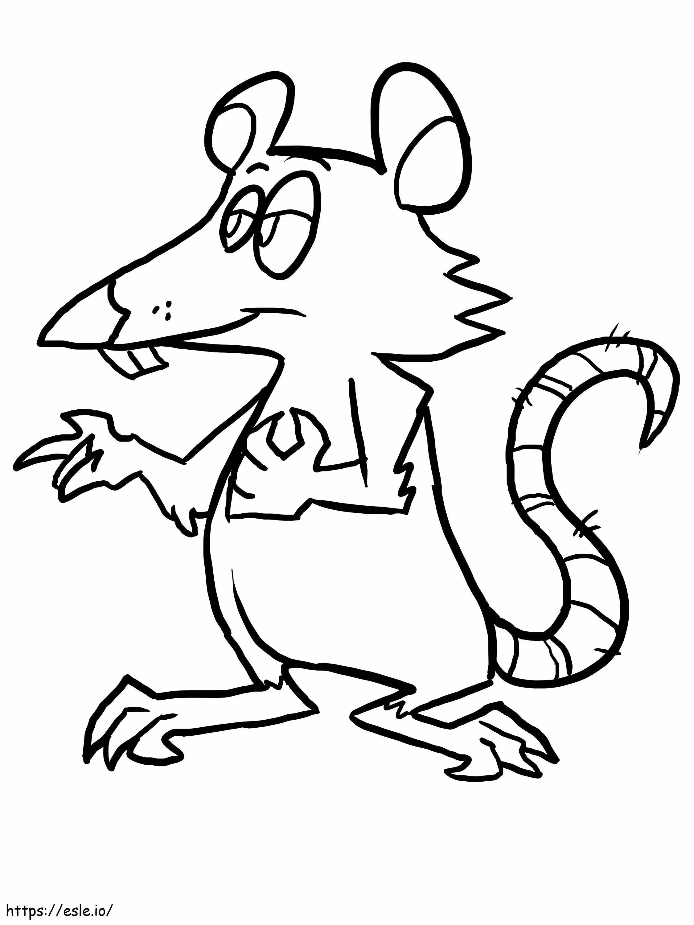 Coloriage Rat de dessin animé à imprimer dessin
