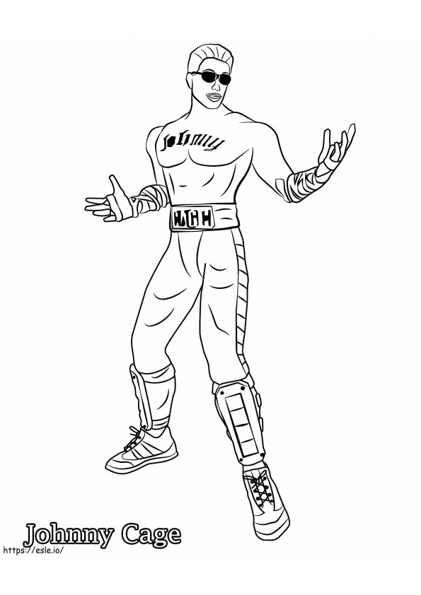 Coloriage Mortal Kombat de Johnny Cage à imprimer dessin