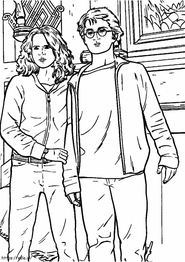 Harry Potter Y Hermione Granger coloring page