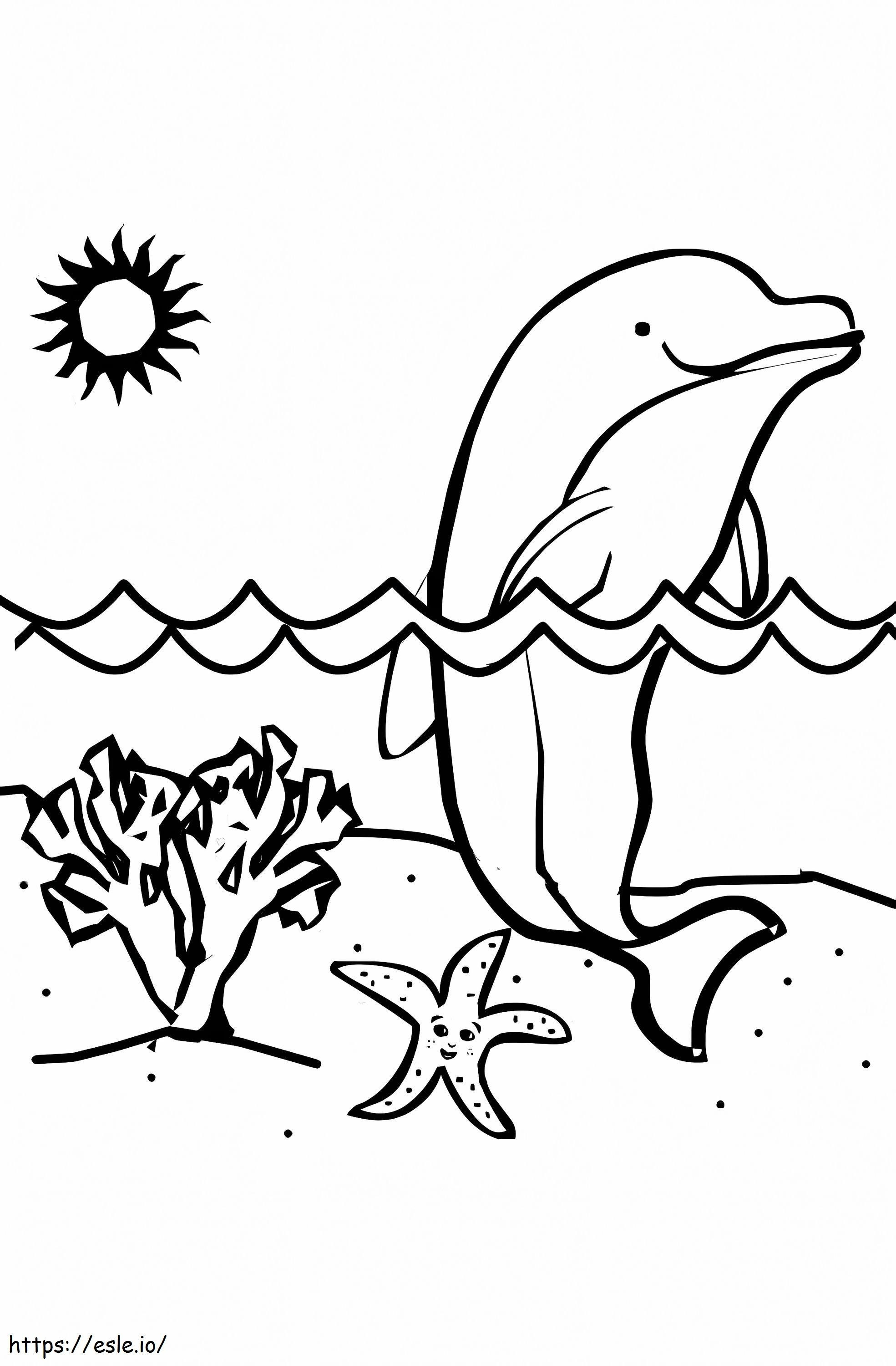 Delfiini lapsille värityskuva