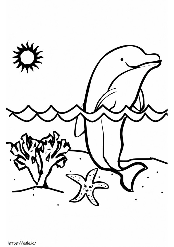 Delfin pentru copii de colorat