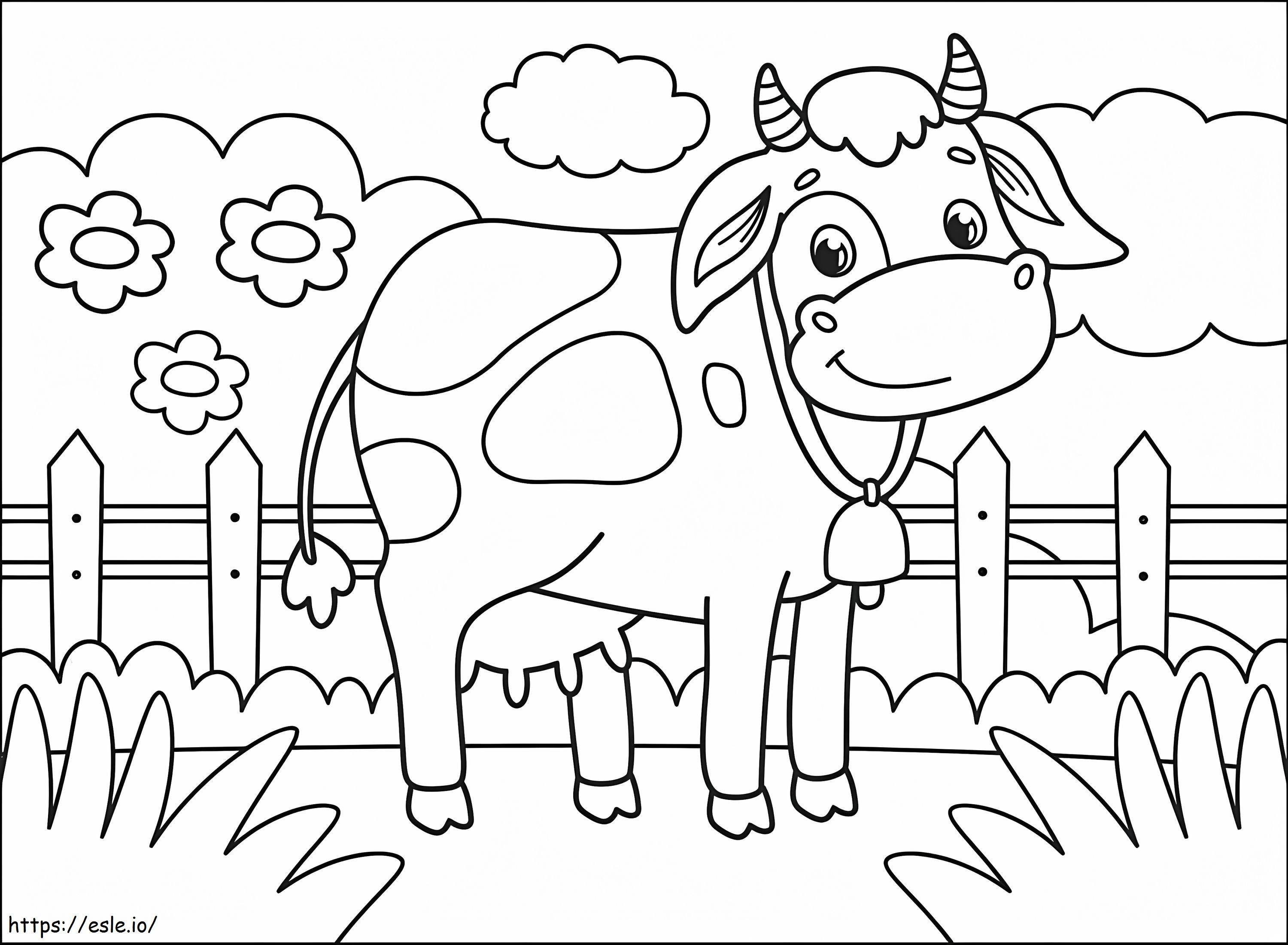 Coloriage Vache heureuse à imprimer dessin