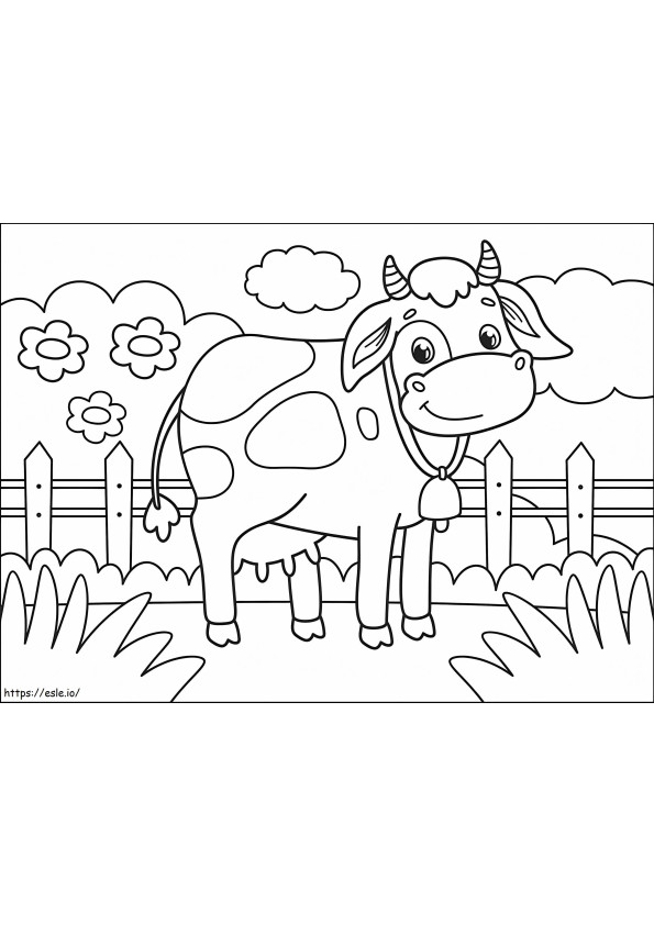 Coloriage Vache heureuse à imprimer dessin