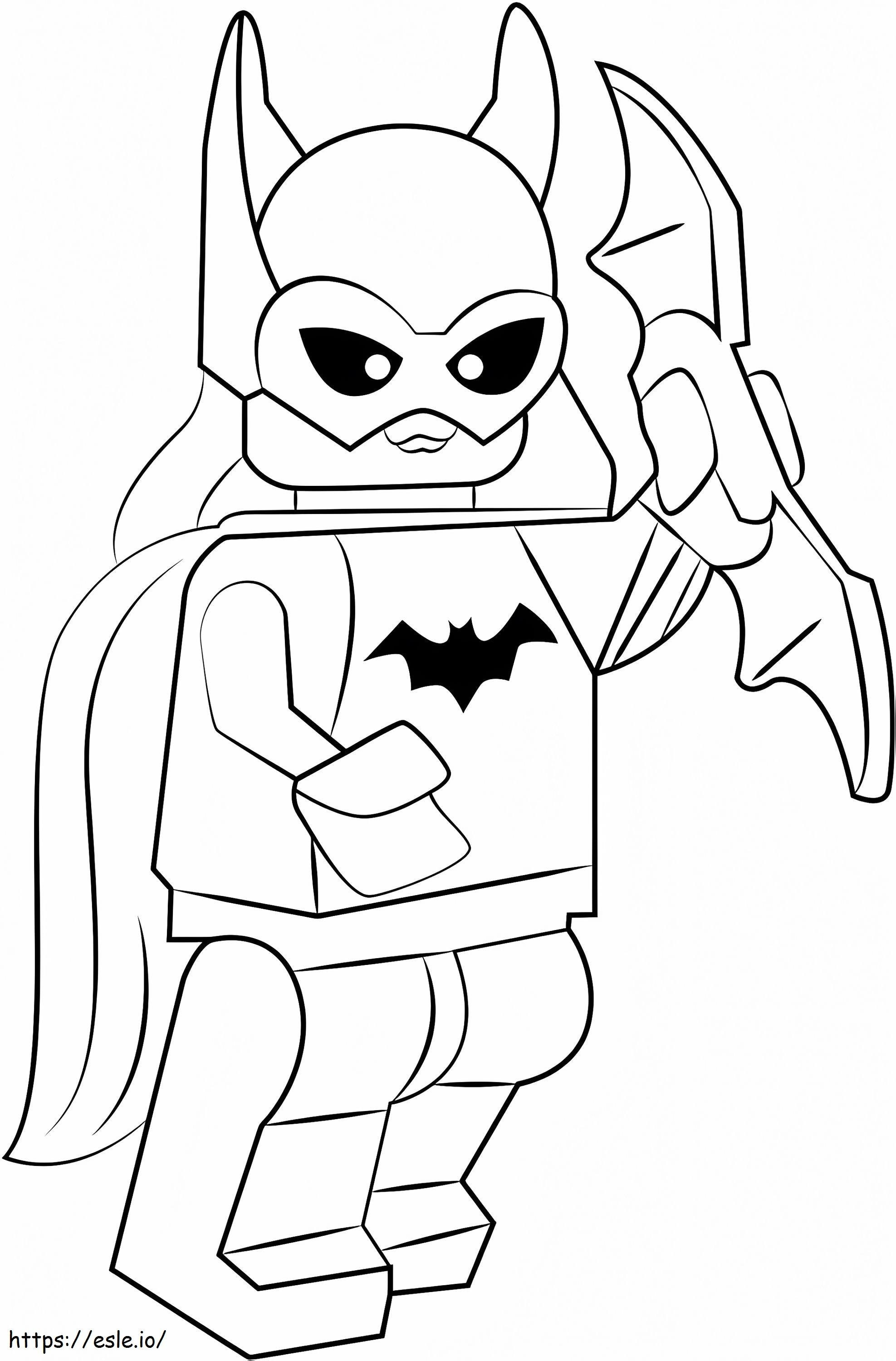 Lego Batgirl sorrindo para colorir