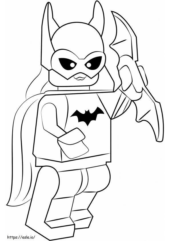 Lego Batgirl lachend kleurplaat