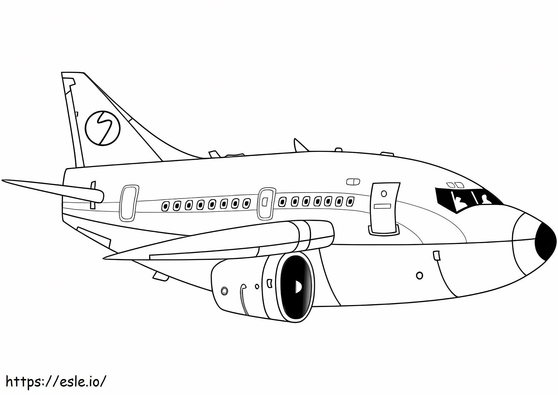  Avion de linie din desene animate de colorat