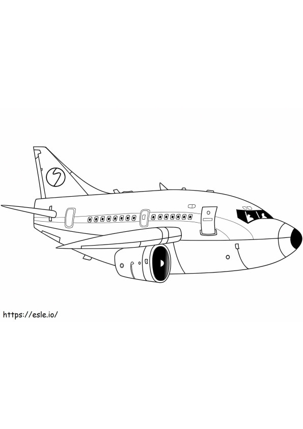  Avion de linie din desene animate de colorat