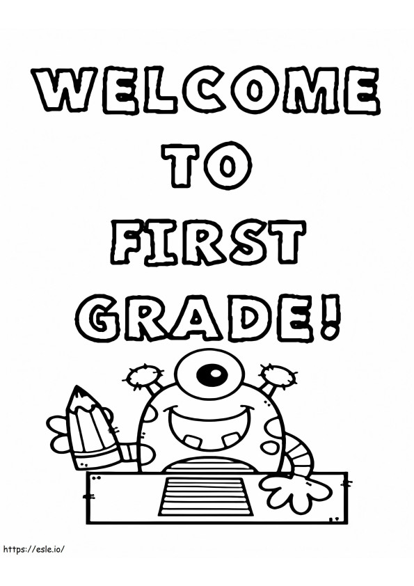 Benvenuto in First Grade To Print da colorare
