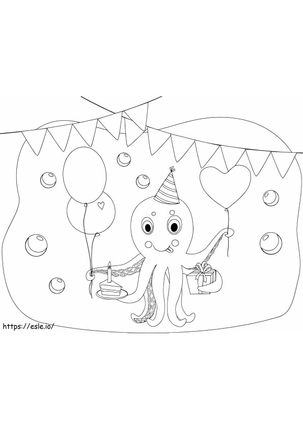 Oktopus-Geburtstag ausmalbilder