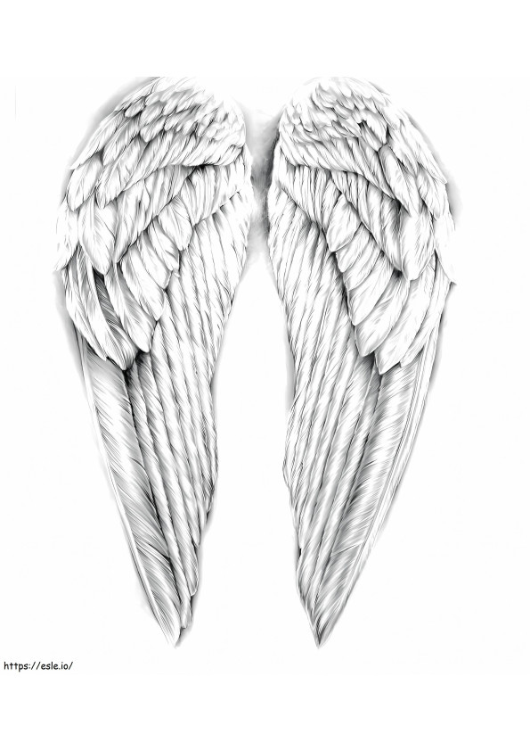 リアルな天使の羽 ぬりえ - 塗り絵