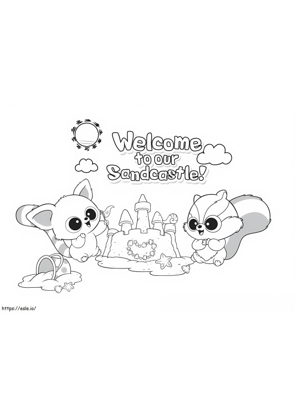 YooHoo And Friends And Sandcastle coloring page