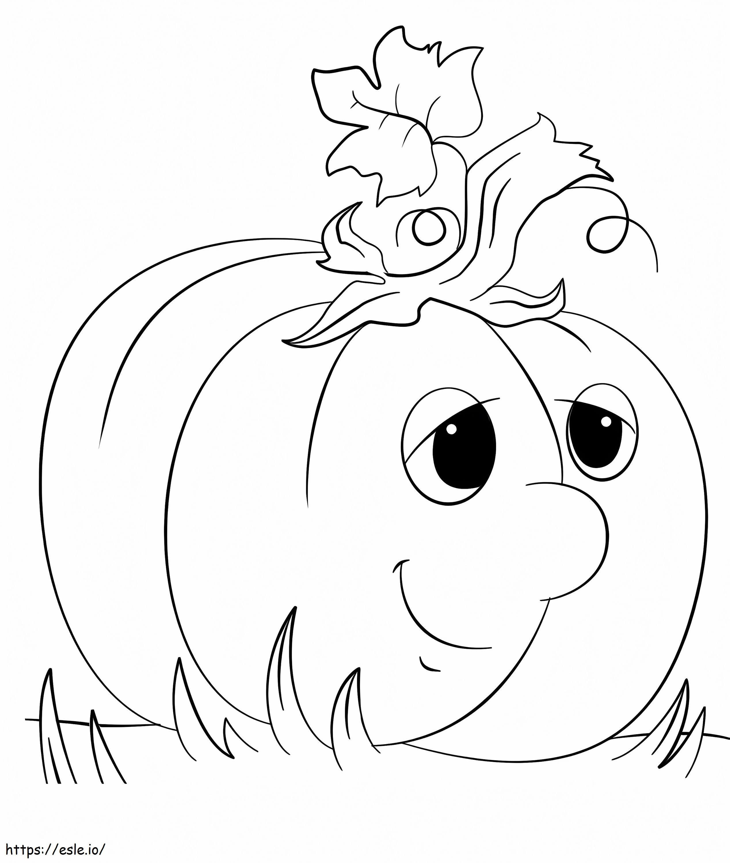 Cartoon Pumpkin A4 coloring page