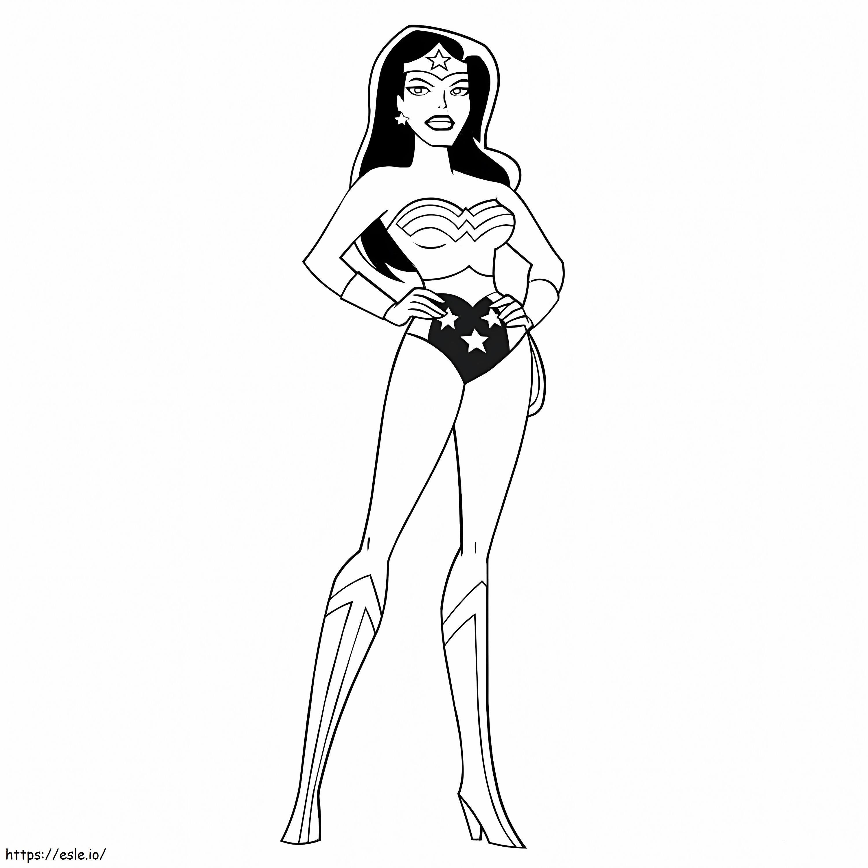 mujer maravilla fuerte 1 para colorear
