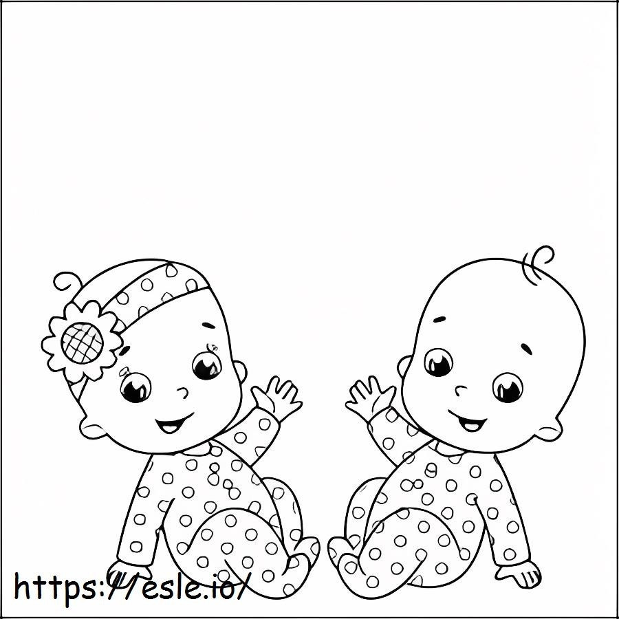 Coloriage bébé garçon et fille à imprimer dessin