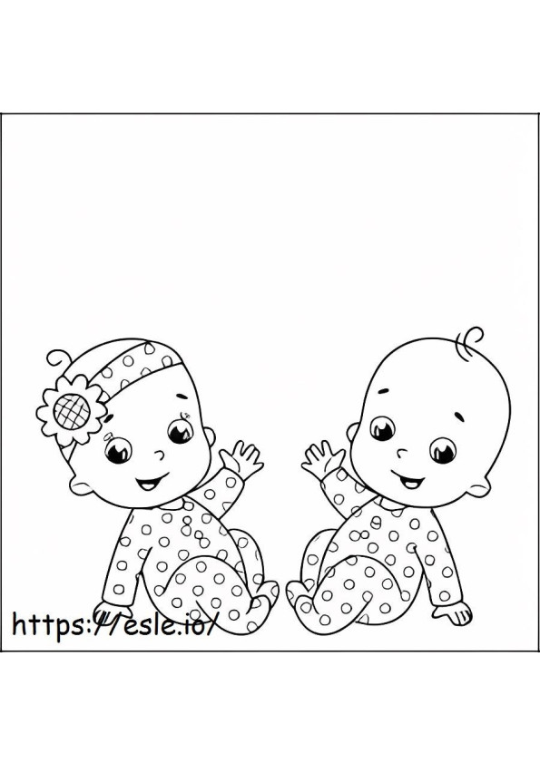 Baby Boy And Girl coloring page