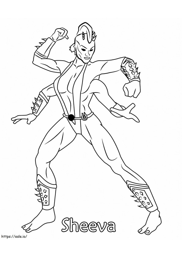 Coloriage Sheeva Mortal Kombat à imprimer dessin