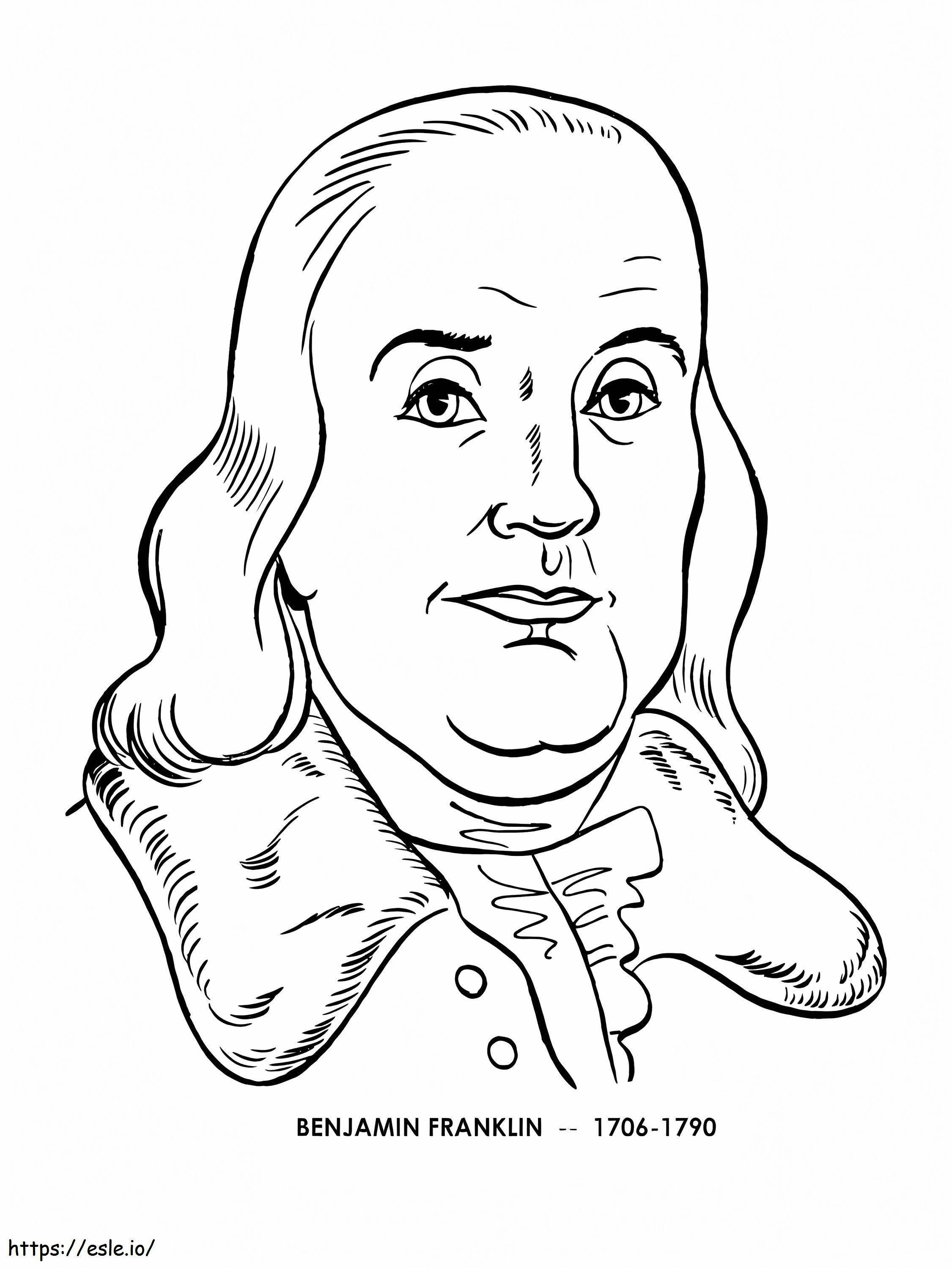 Gratis afdrukbare Benjamin Franklin kleurplaat kleurplaat