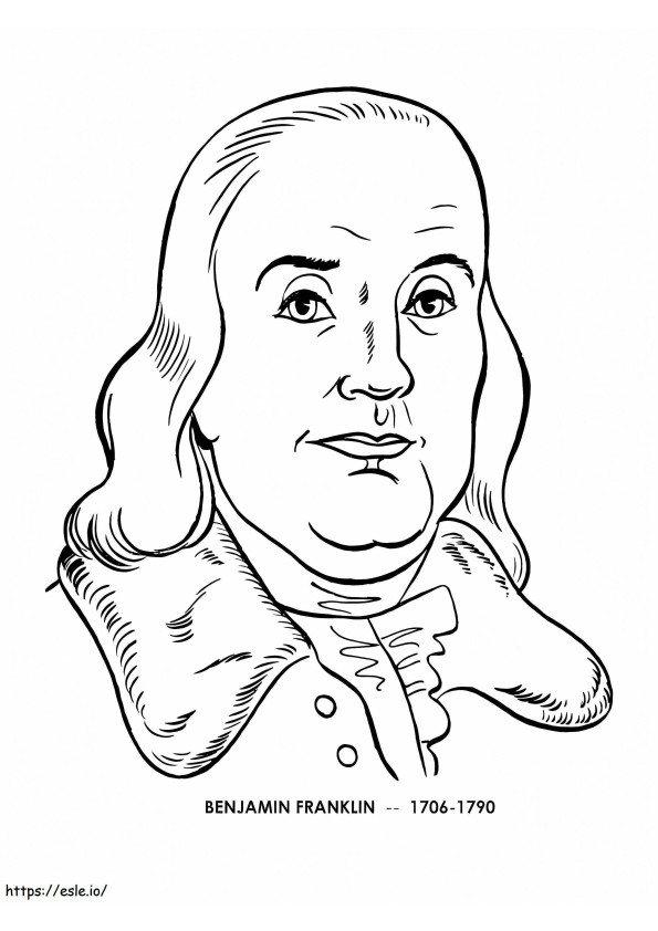 Gratis afdrukbare Benjamin Franklin kleurplaat