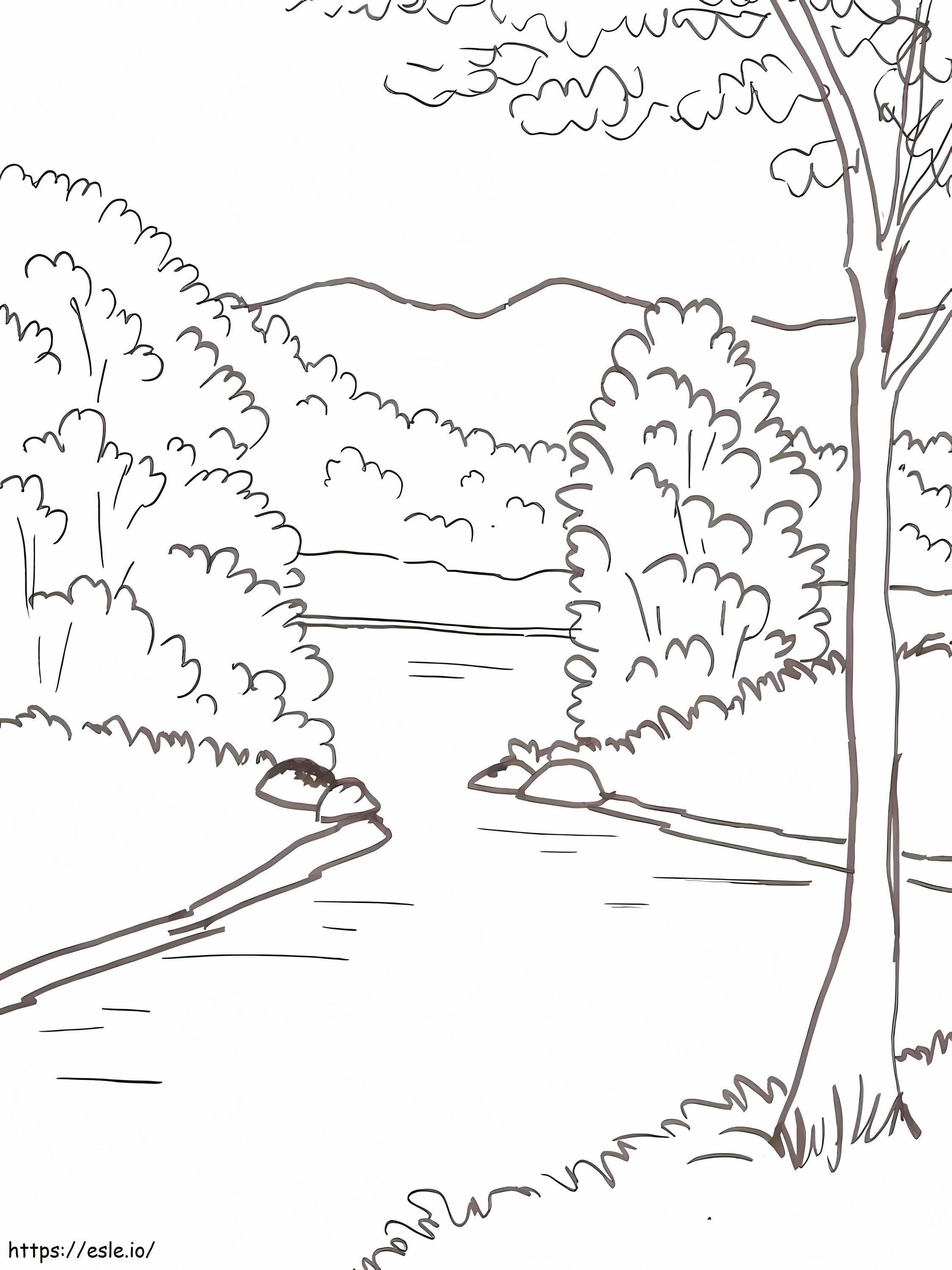River Printable coloring page