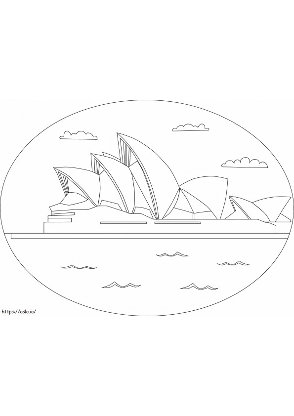Coloriage Opéra de Sydney 1 à imprimer dessin