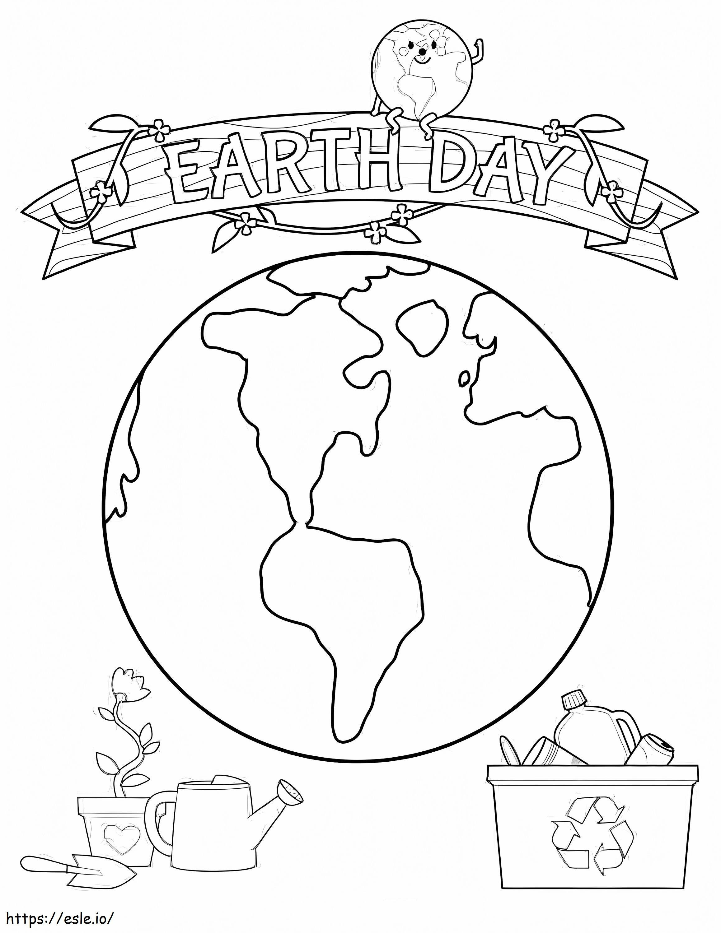 Feliz Dia da Terra 6 para colorir