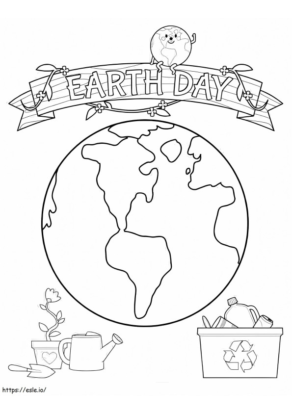 Feliz Dia da Terra 6 para colorir